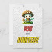Mushroom Guardian Personalisiert Birthday Einladun Einladung (Rückseite)
