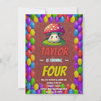 Mushroom Guardian Personalisiert Birthday Einladun Einladung