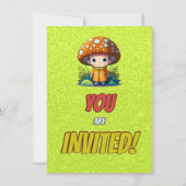 Mushroom Guardian Personalisiert Birthday Einladun Einladung (Rückseite)