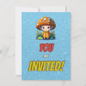 Mushroom Guardian Personalisiert Birthday Einladun Einladung (Rückseite)