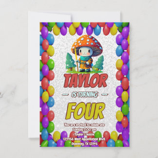 Mushroom Guardian Personalisiert Birthday Einladun Einladung