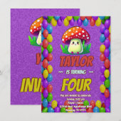 Mushroom Guardian Personalisiert Birthday Einladun Einladung (Vorne/Hinten)