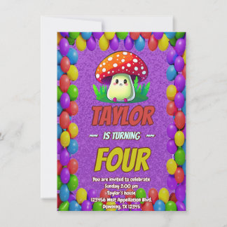 Mushroom Guardian Personalisiert Birthday Einladun Einladung