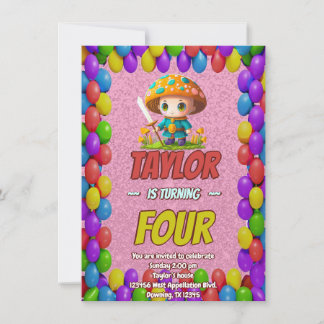 Mushroom Guardian Personalisiert Birthday Einladun Einladung