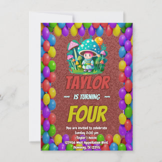 Mushroom Guardian Personalisiert Birthday Einladun Einladung