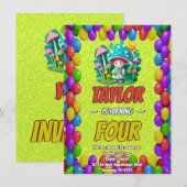 Mushroom Guardian Personalisiert Birthday Einladun Einladung (Vorne/Hinten)