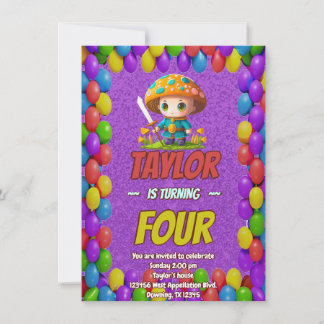 Mushroom Guardian Personalisiert Birthday Einladun Einladung