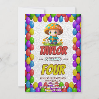 Mushroom Guardian Personalisiert Birthday Einladun Einladung