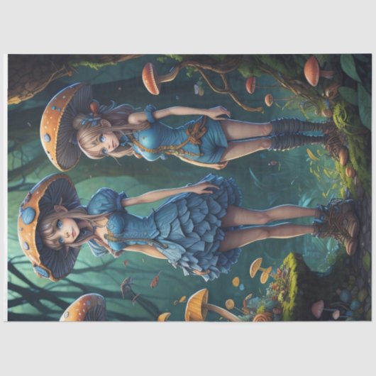 Mushroom Gypsy woman v7 tissue paper Seidenpapier (Vorderseite)