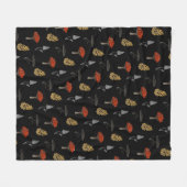Mushroom Harvest Blanket - Fleece Schwarz (Vorderseite (Horizontal))