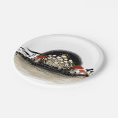 Mushroom Harvest Line Paper Plate - Circle Pappteller (Schrägansicht)