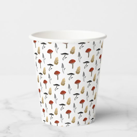 Mushroom Harvest Paper Cup - Weiß Pappbecher (Vorderseite)
