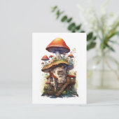 Mushroom-Haus mit vielen Stockwerken, rot und weiß Postkarte (Stehend Vorderseite)