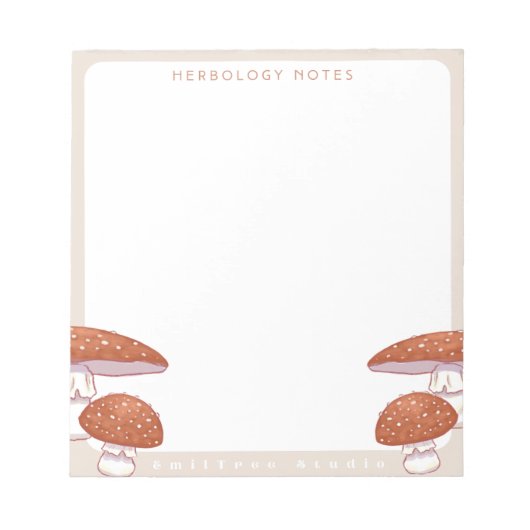 Mushroom Herbology Notepad Notizblock (Vorderseite)