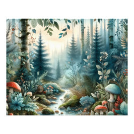 Mushroom Hollow Nature Forest Creek Fotodruck