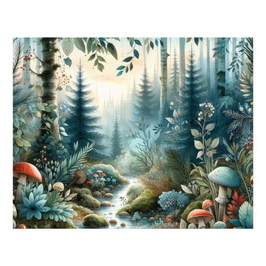 Mushroom Hollow Nature Forest Creek Fotodruck (Vorne)