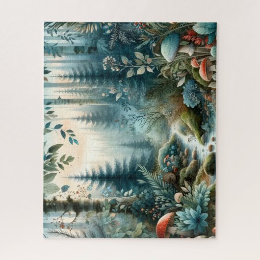Mushroom Hollow Nature Forest Creek Puzzle (Vertikal)