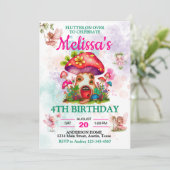 Mushroom House and Flying Fairy Einladung (Stehend Vorderseite)