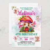 Mushroom House and Flying Fairy Einladung (Vorne/Hinten)