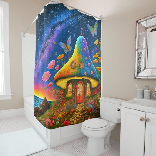 Mushroom House Duschvorhang (Beispiel)