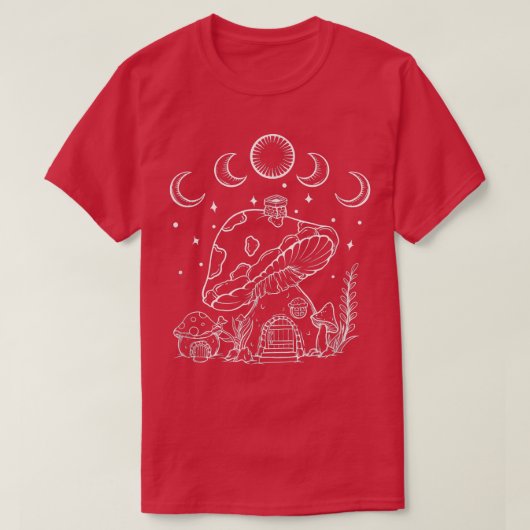 Mushroom House Fairy Fantasy Toadstool Cute Shroom T-Shirt (Design vorne)