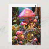 Mushroom House Fairy Garden Enchanted Forest Postkarte (Vorne/Hinten)