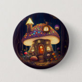 Mushroom House Fantasy Art Button (Vorderseite)