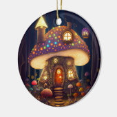 Mushroom House Fantasy Art Keramik Ornament (Links)