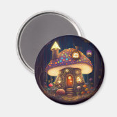 Mushroom House Fantasy Art Magnet (Vorderseite/Rückseite)