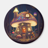 Mushroom House Fantasy Art Magnet (Vorne)
