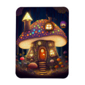 Mushroom House Fantasy Art Magnet (Vertikal)