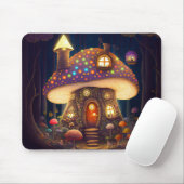Mushroom House Fantasy Art Mousepad (Mit Mouse)