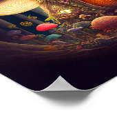 Mushroom House Fantasy Art Poster (Ecke)