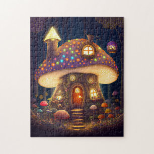 Mushroom House Fantasy Art Puzzle