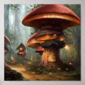 Mushroom House Forest Fantasy Art Poster (Vorne)