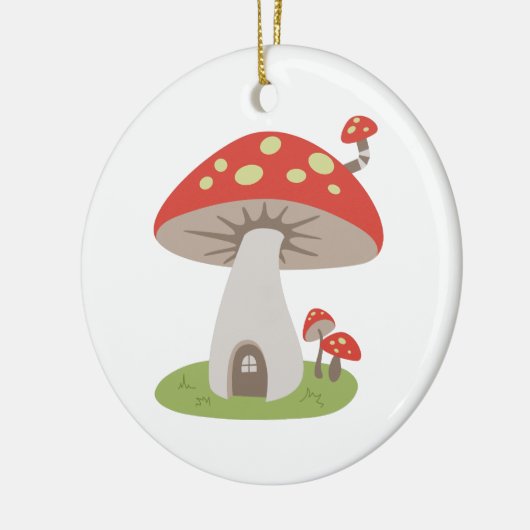 Mushroom House Keramik Ornament (Links)