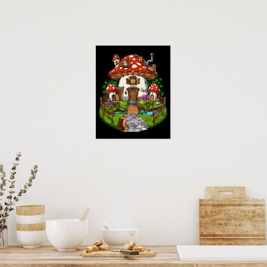 Mushroom House Poster (Küche)