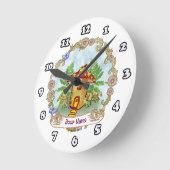 Mushroom House Runde Wanduhr (Winkel)
