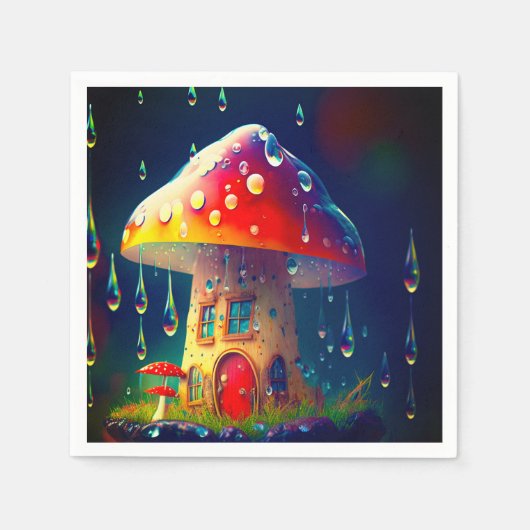 Mushroom House Serviette (Vorderseite)