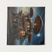 Mushroom House Tapestry Wandteppich (Vorderseite (Horizontal))