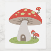 Mushroom House Weinetikett (Einzelnes Label)