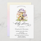 Mushroom Houses Ombre Polka Dots Einladung (Vorne/Hinten)