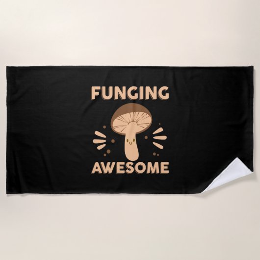 Mushroom Hunter Funginf Awesome Strandtuch (Vorderseite)