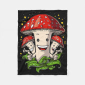 Mushroom Hunter Funny Magic Pilze Fleecedecke (Vorderseite)