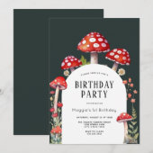 Mushroom Hütte Woodland Geburtstagseinladung Einladung (Vorne/Hinten)