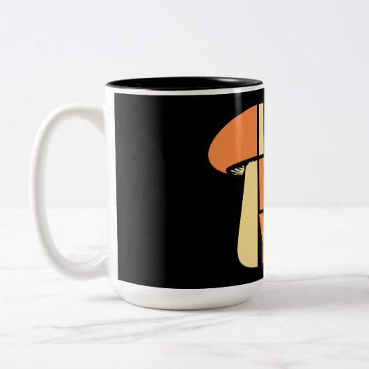 Mushroom I Will Find You Funny Humor Quote Zweifarbige Tasse (Links)
