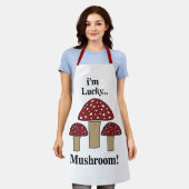 Mushroom Ich bin glücklich Mushroom Schürze (Getragen)