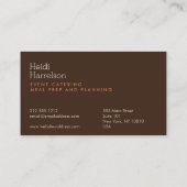 Mushroom Illustration Brown/Tan - Catering, Koch Visitenkarte (Rückseite)