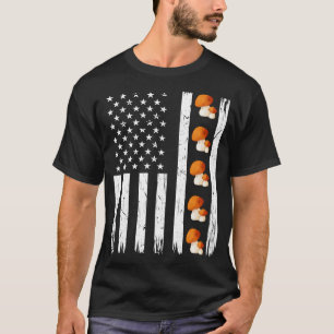 Mushroom Jagd Männer Frauen USA Fahne T-Shirt
