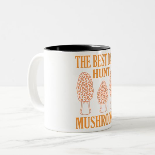 Mushroom Junting Vaters Morels Hunter Mycologist G Zweifarbige Tasse (Vorderseite Links)